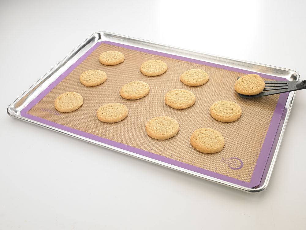 Mercer - 11.8" x 16.5" Half Size Silicone Bake Mat with Purple Border - M31093PU