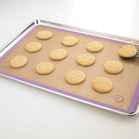 Mercer - 11.8" x 16.5" Half Size Silicone Bake Mat with Purple Border - M31093PU