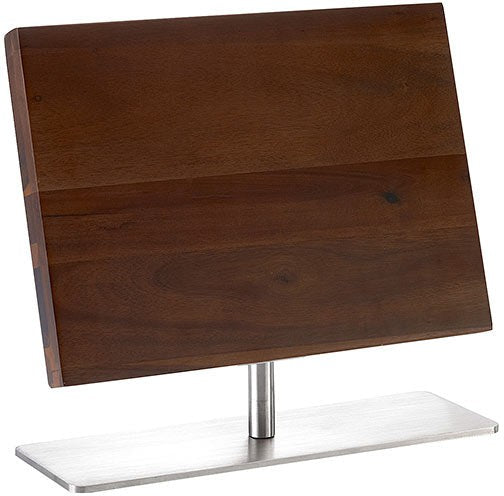 Mercer - 14.1" x 10.25" Leaflet Acacia and Stainless Steel Magnetic Board on Stand - M30725