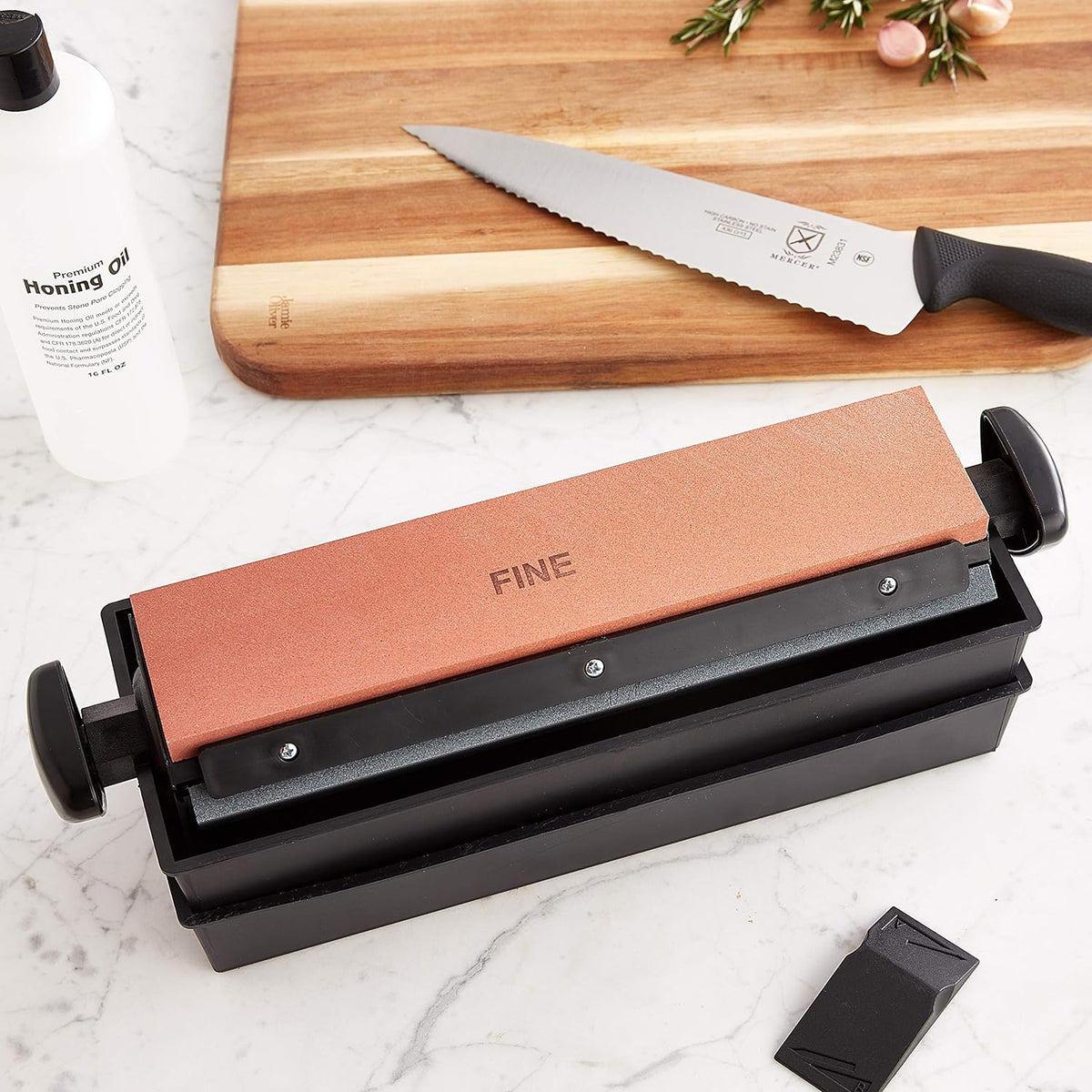 Mercer - 14.25" x 4.75" x 4" Black 3 Way Knife Sharpening System - M15930