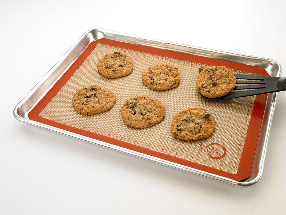 Mercer - 16.5" x 24.5" Silicone Full Size Bake Mat with Orange Border - M31087OR