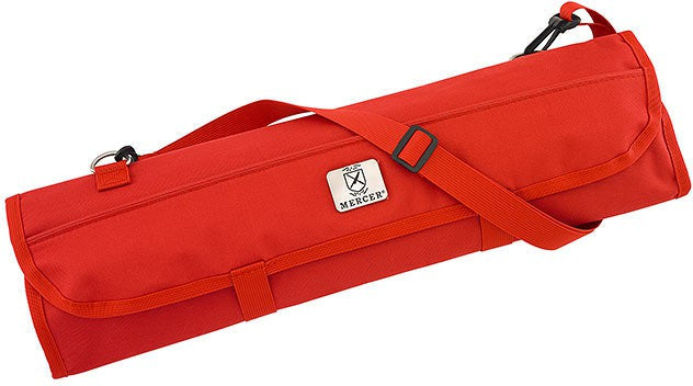Mercer - 20.25" x 5" x 1.25" Polyester Red 7 Pocket Knife Roll - M30007RD