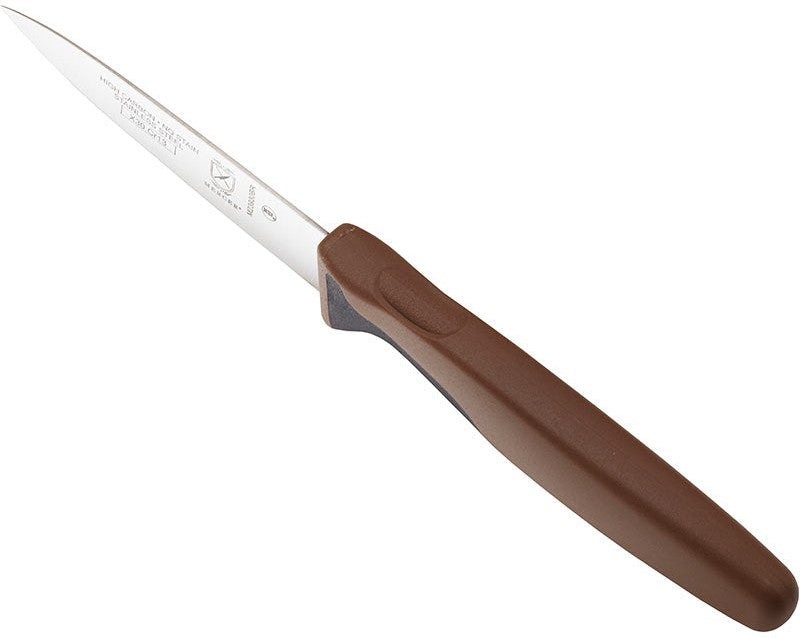 Mercer - 3" Japanese Steel Slim Paring Knife with Brown Handle - M23930BR