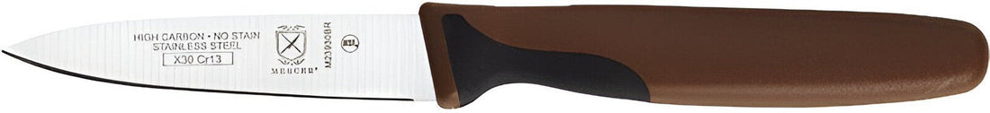 Mercer - 3" Japanese Steel Slim Paring Knife with Brown Handle - M23930BR