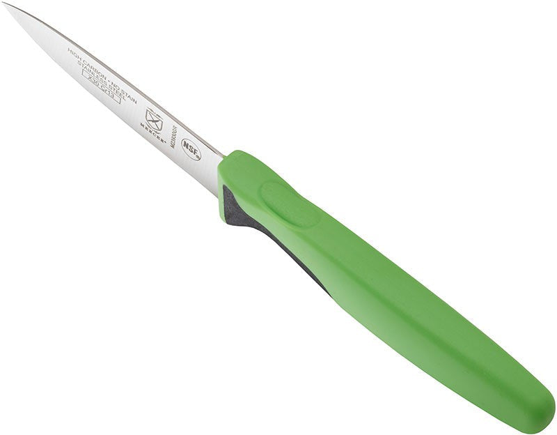 Mercer - 3" Japanese Steel Slim Paring Knife with Green Handle - M23930GR