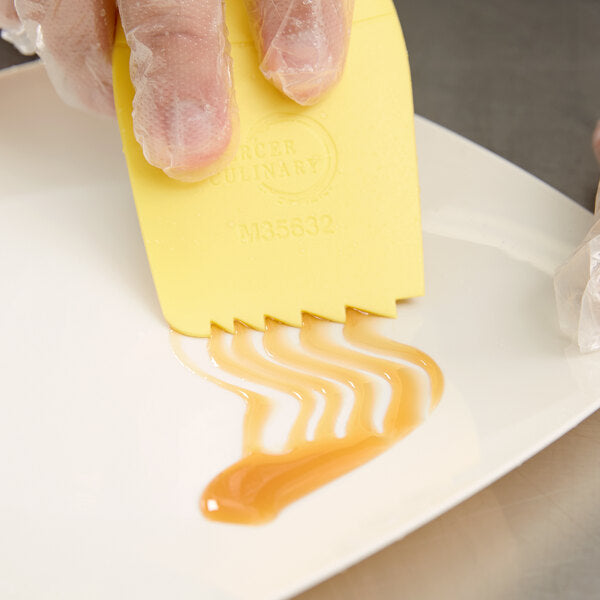 Mercer - 3.75" X 2.5" Saw Tooth Edge Silicone Yellow Wedge Plating Tool - M35607