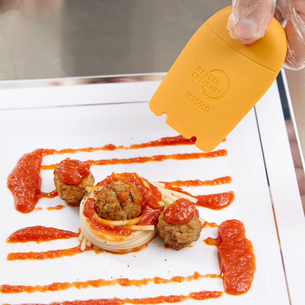 Mercer - 3.75" X 2.5" Silicone Orange Plating Wedge With 0.15" Horseshoe Arch - M35609