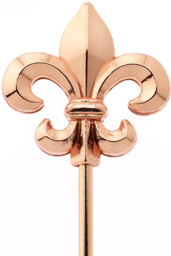 Mercer - 4.3" Copper Plated Fleur De Lis Cocktail Picks, Pack of 12 - M37208CP