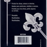 Mercer - 4.3" Stainless Steel Fleur De Lis Cocktail Picks, Pack of 12 - M37208