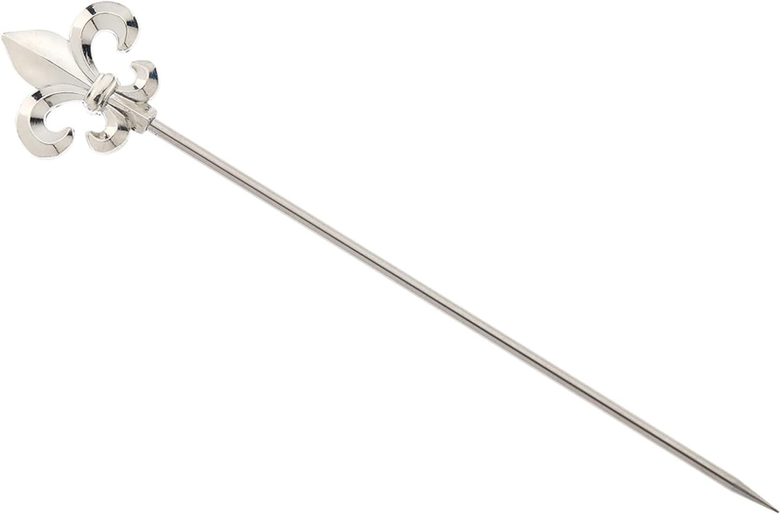 Mercer - 4.3" Stainless Steel Fleur De Lis Cocktail Picks, Pack of 12 - M37208