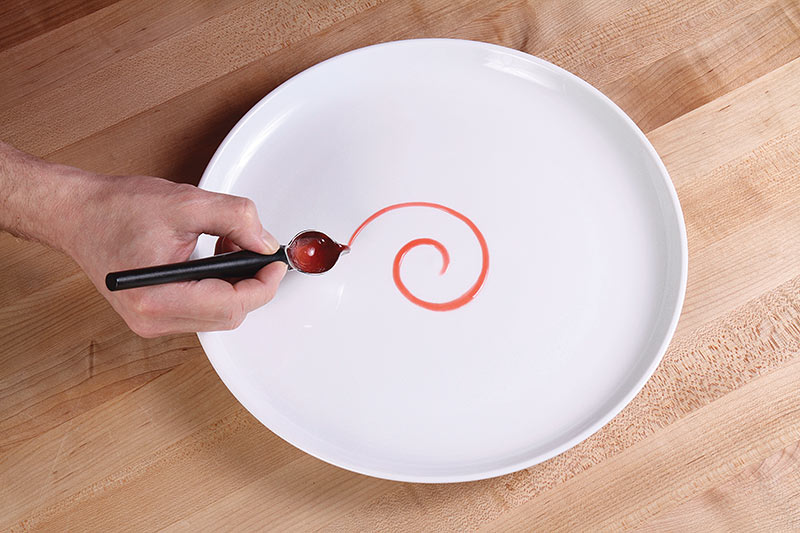 Mercer - 7" Stainless Steel Small Precision Spoon with Black Handle - M35145