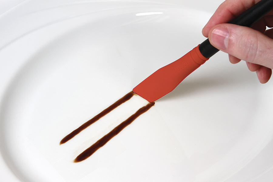 Mercer - 7.6" Silicone Red Lancet Arch Plating Brush with 60° Angle - M35601