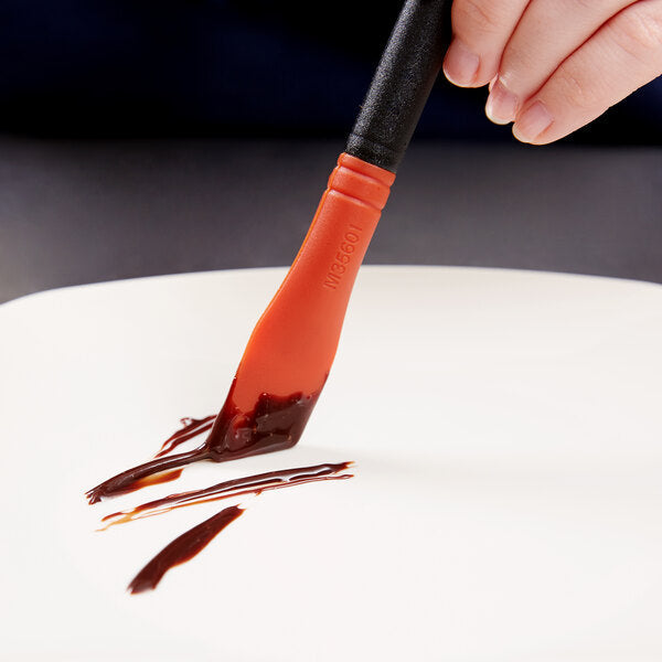 Mercer - 7.6" Silicone Red Lancet Arch Plating Brush with 60° Angle - M35601