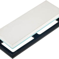 Mercer - 7.8" x 2.75" x 0.75" White/ Black Glass & Corundum Premium Glass Sharpening Stone 1000 Grit - M15946
