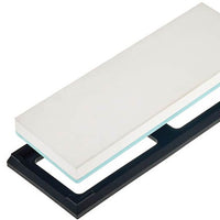 Mercer - 7.8" x 2.75" x 0.75" White/ Black Glass & Corundum Premium Glass Sharpening Stone 3000 Grit - M15947