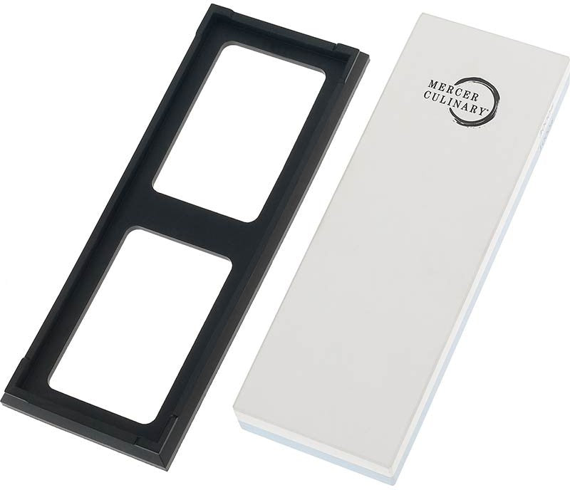 Mercer - 7.8" x 2.75" x 1" Premium-Grade Corundum Cyan/White/Black Premium Sharpening Stone 1000/3000 Grit - M15974