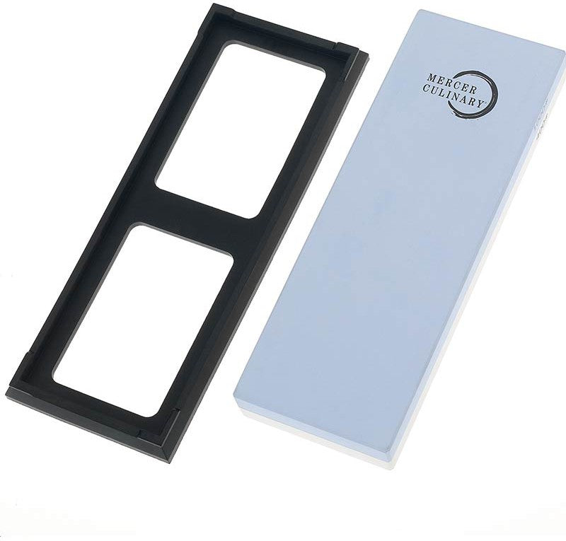 Mercer - 7.8" x 2.75" x 1" Premium-Grade Corundum White/Blue/Black Premium Restoration Stone 400/1000 Grit - M15972