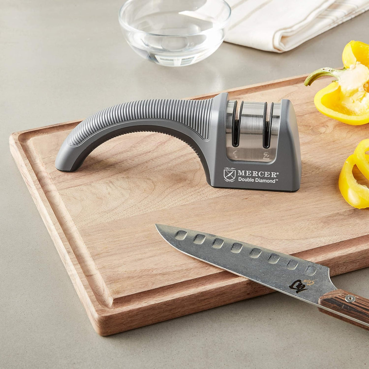 Mercer - 8.5” X 2.25” X 2.75” Manual Double Diamond Knife Sharpener - M10200
