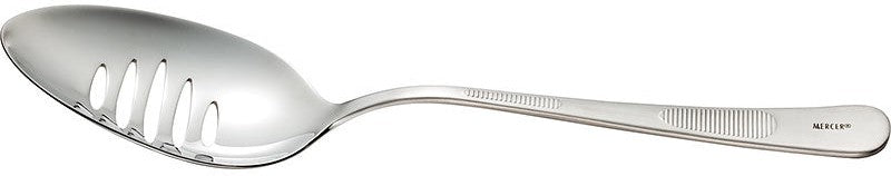 Mercer - 9" Stainless Steel Plating Spoon with Slotted Bowl - M35139