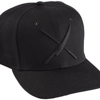 Mercer - Cotton Black Snap Back Cap with Large Black Logo - M60132BKB