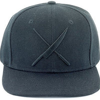 Mercer - Cotton Black Snap Back Cap with Large Black Logo - M60132BKB