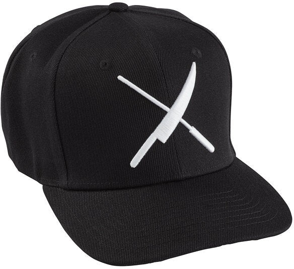 Mercer - Cotton Black Snap Back Cap with Large White Logo - M60132BKW