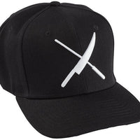 Mercer - Cotton Black Snap Back Cap with Large White Logo - M60132BKW
