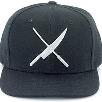 Mercer - Cotton Black Snap Back Cap with Large White Logo - M60132BKW