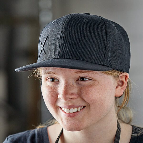 Mercer - Cotton Black Snap Back Cap with Small Black Logo - M60130BKB
