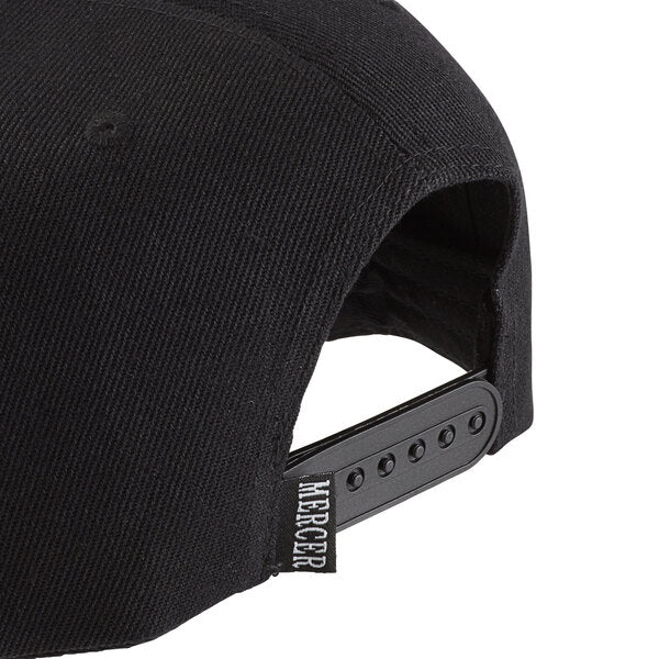 Mercer - Cotton Black Snap Back Cap with Small White Logo - M60130BKW
