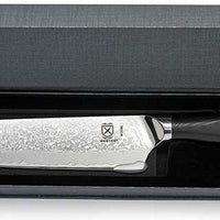 Mercer - Damascus Style 7" Super Steel Santoku Knife with Black G10 Handle - M13786