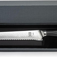 Mercer - Damascus Style 8" Super Steel Bread Knife with Black G10 Handle - M13789