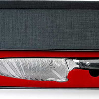Mercer - Damascus Style 8" Super Steel Chef's Knife with Black Leaf Etching Handle - M13780