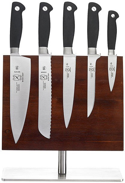 Mercer - Genesis® 11.3" x 9" Leaflet Acacia Magnetic Board with German Steel Knives Pack - M21942