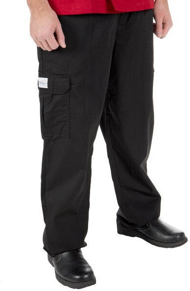 Mercer - Genesis® Black Poly Cotton Unisex Chef Cargo Pant - M61090BK