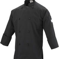 Mercer - Genesis® Black Unisex Chef Jacket with Cloth Knot Buttons - M61020BK