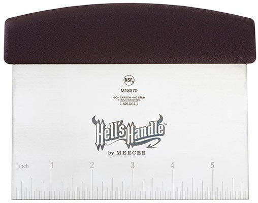 Mercer - Hell's Handle® 5.8" x 3.5" Stainless Steel Bench Scraper with Red Handle - M18370