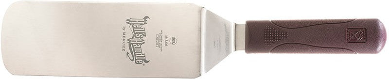 Mercer - Hell's Handle® 8" x 3" Stainless Steel Beveled Side Edges Turner with Red Handle - M18305