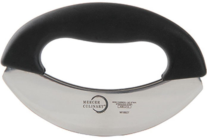 Mercer - Mezzaluna 7" Japanese Steel Black Double Blade One Piece Chopper Handle - M18927