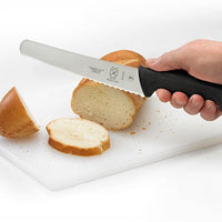 Mercer - Millennia® 8" Japanese Steel Wavy Edge Wide Bread Knife with Black Handle - M23208