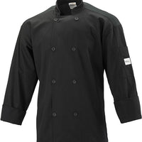 Mercer - Millennia Air® Black Poly Cotton Unisex Full Mesh Cook Jacket with Traditional Button - M60017BK