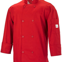 Mercer - Millennia Air® Red Poly Cotton Unisex Full Mesh Back Cook Jacket with Traditional Button - M60017RD