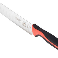 Mercer - Millennia Colors 7" Japanese Steel Granton Edge Santoku Knife with Red Handle - M22707RD