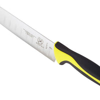 Mercer - Millennia Colors 7" Japanese Steel Granton Edge Santoku Knife with Yellow Handle - M22707YL