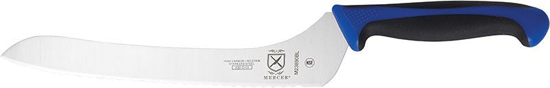 Mercer - Millennia Colors® 9" Wavy Edge Offset Bread Knife with Blue Handle - M23890BL