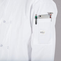 Mercer - Millennia® White Poly Cotton Unisex Cook Jacket with Cloth Knot Buttons - M60012WH