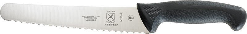 Mercer - Millennia® 8" Japanese Steel Wavy Edge Wide Bread Knife with Black Handle - M23208