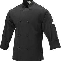 Mercer - Millennia® Black Poly Cotton Unisex Cook Jacket with Cloth Knot Buttons - M60012BK
