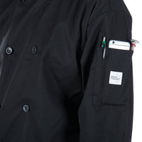 Mercer - Millennia® Black Poly Cotton Unisex Cook Jacket with Traditional Buttons - M60010BK