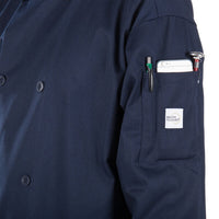 Mercer - Millennia® Navy Blue Poly Cotton Unisex Cook Jacket with Traditional Buttons - M60010NB